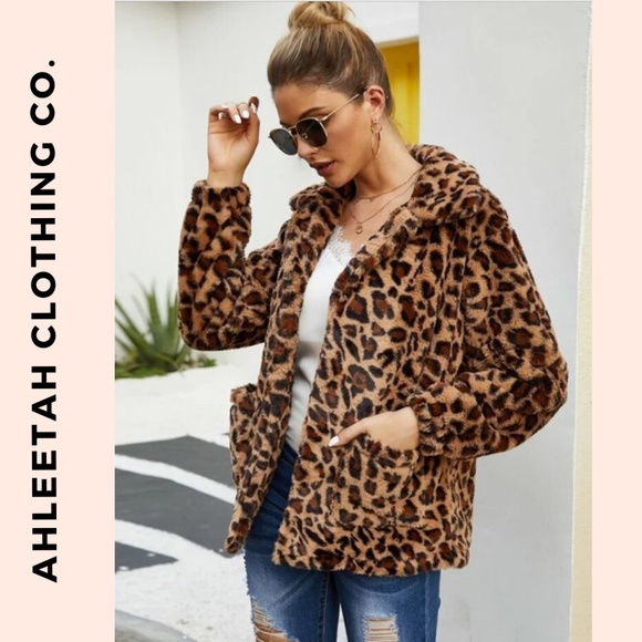 ahleetah Jackets & Blazers - ZAHARA Leopard Open Front Jacket Teddy Coat
